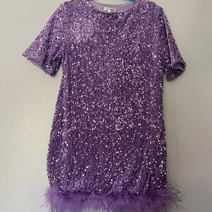 Purple Sequin Tshirt Dress - Eras Tour Outfit